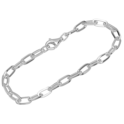 NKlaus Armband 925 Sterling Silber 19cm Langankerkette 4 kant Herren Armkette exquisit 12414 von NKlaus