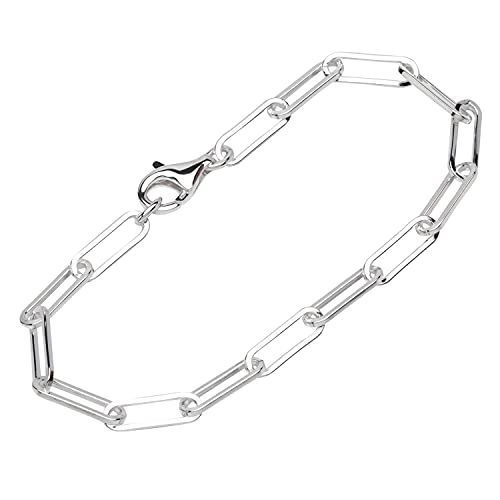 NKlaus Armband 925 Sterling Silber 19cm Langankerkette Herren Armbandkette diamantiert 12110 von NKlaus