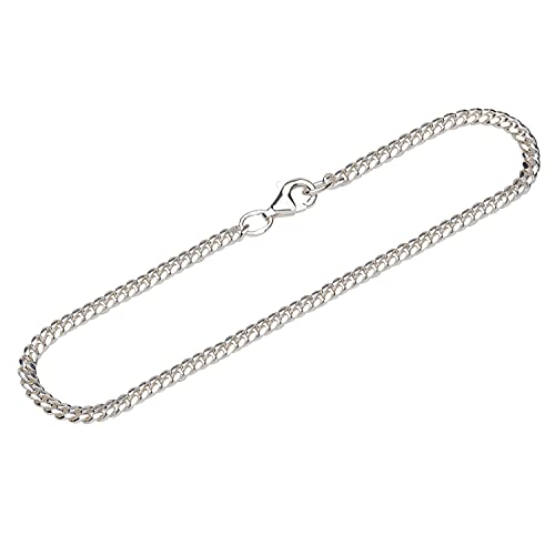 NKlaus Armband 925 Sterling Silber 19cm Panzerkette oval geschliffen Herren Armkette 12620 von NKlaus