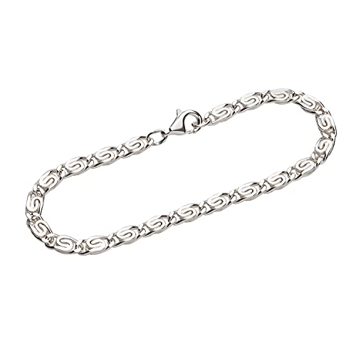 NKlaus Armband 925 Sterling Silber 19cm S Panzerkette diamantiert Herren Armbandkette 12342 von NKlaus