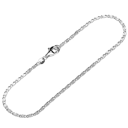 NKlaus Armband 925 Sterling Silber 19cm S Panzerkette diamantiert Herren Armbandkette 12537 von NKlaus