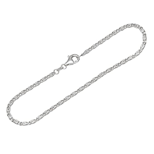 NKlaus Armband 925 Sterling Silber 19cm S Panzerkette diamantiert Herren Armbandkette 12555 von NKlaus