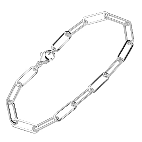 NKlaus Armband 925 Sterling Silber 20cm Langankerkette Herren Armbandkette diamantiert 12334 von NKlaus