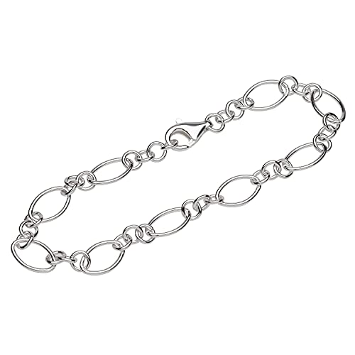 NKlaus Armband 925 Sterling Silber 21cm Figaro Ankerkette rund Herren Armkette exquisit 12109 von NKlaus