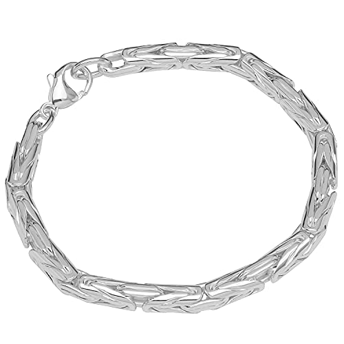 NKlaus Armband 925 Sterling Silber 21cm Königskette rund Herren designer Armbandkette 12183 von NKlaus