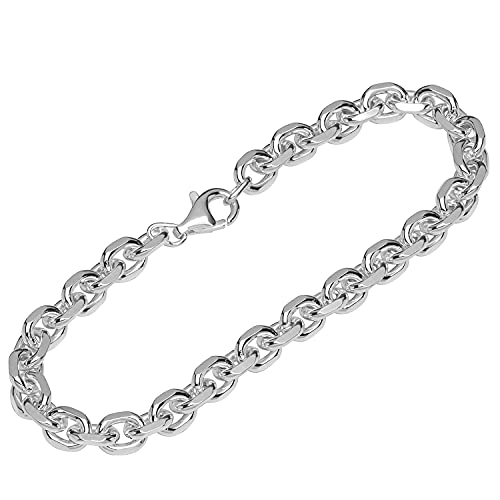 NKlaus Armband 925 Sterling Silber 22cm Ankerkette 4 fach diamantiert Herren Armkette 12264 von NKlaus