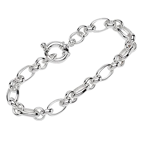 NKlaus Armband 925 Sterling Silber 22cm Erbskette hohl rund Damen Armbandkette exquisit 12089 von NKlaus