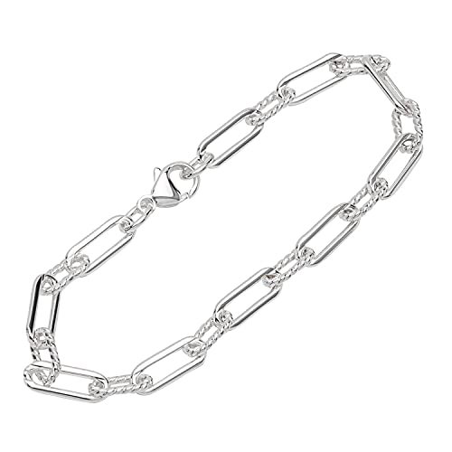 NKlaus Silber Armband Herren 925-22 cm - Figaro Ankerkette - Sterling Armbandkette - exquisit Männer Armkette Echt Sterlingsilber - 5.3mm breit 12687 von NKlaus