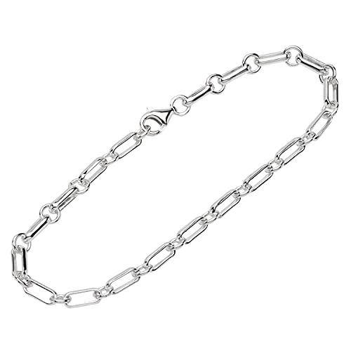 NKlaus Armband 925 Sterling Silber 22cm Figaro Ankerkette Herren designer Armbandkette 12068 von NKlaus