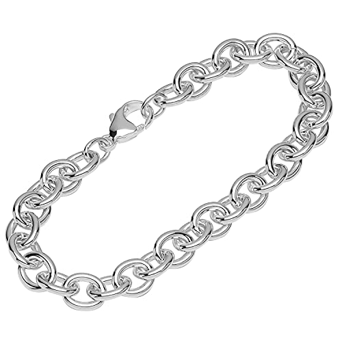 NKlaus Armband 925 Sterling Silber 22cm Weit Ankerkette rund Herren Armkette exquisit 12268 von NKlaus