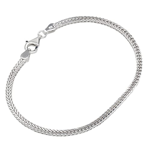 NKlaus Armband 925 SterlingSilber 19cm Fuchsschwanzketten flach Damen Armkette exquisit 12318 von NKlaus