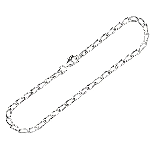 NKlaus Armband 925 Sterlingsilber 19cm Langpanzerkette gedrückt Herren Armreif Kette 12608 von NKlaus