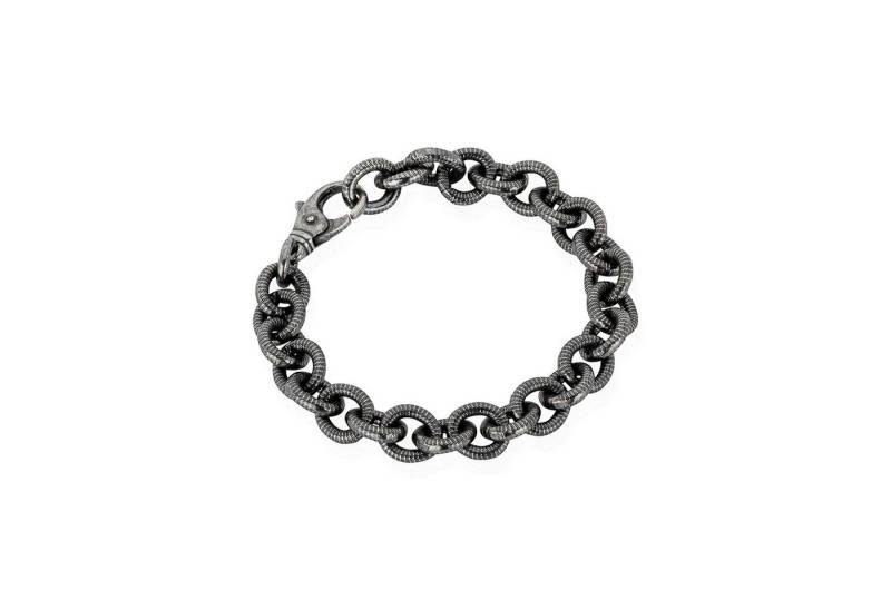 NKlaus Armkette 19cm Ankerarmband 925 Silber geschwärzt – Klassisches Design, 9,8mm Br (1 Stück), Made in Germany von NKlaus