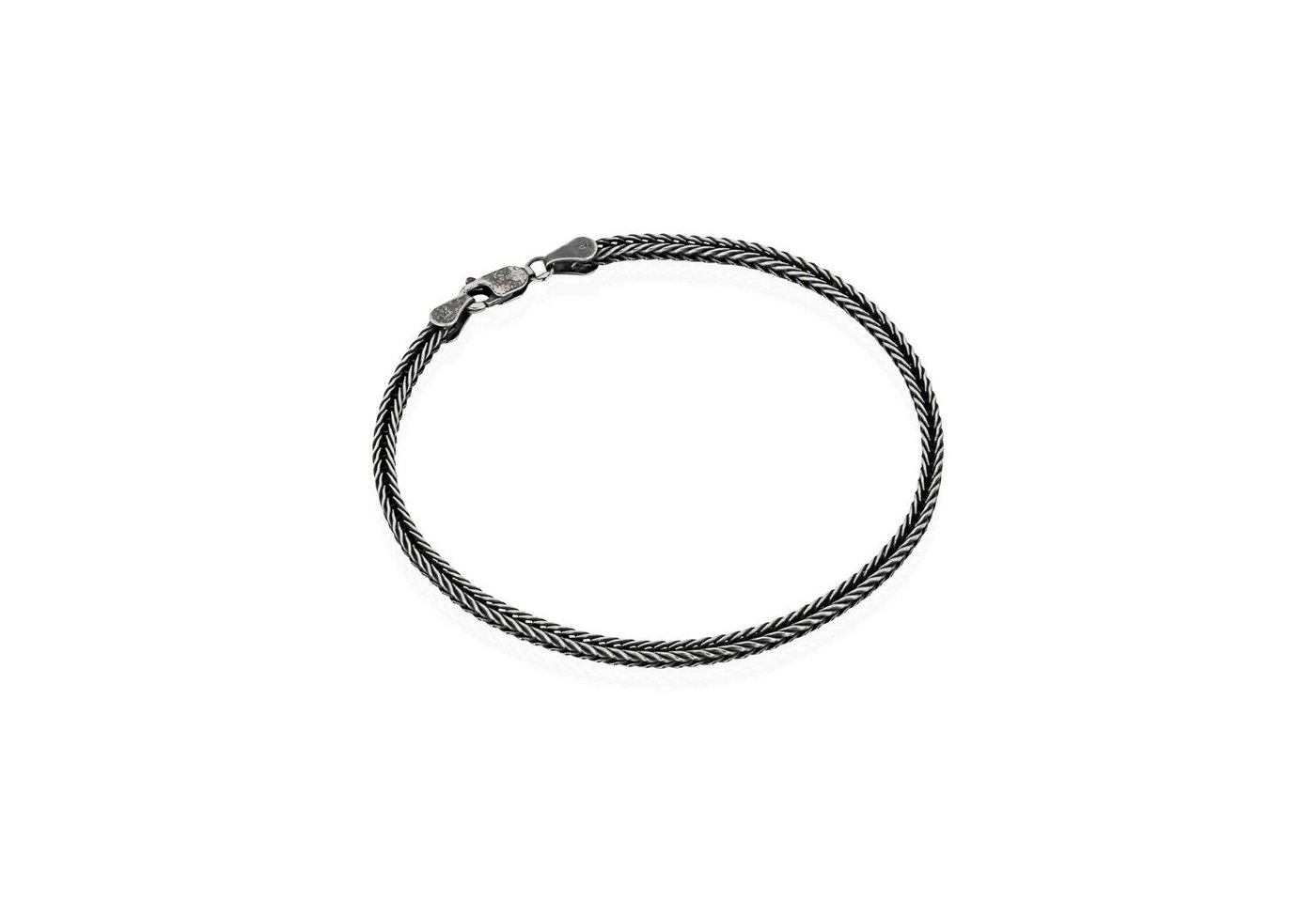 NKlaus Armkette 19cm Fantasie Herrenarmband 925 Silber geschwärzt – Breite 25mm, flach (1 Stück), Made in Germany von NKlaus