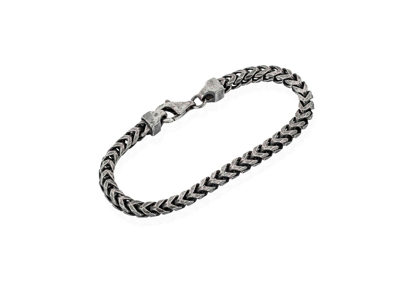 NKlaus Armkette 21cm Fuchsschwanzarmband 925 Silber geschwärzt – Klassisches Design, 5 (1 Stück), Made in Germany von NKlaus