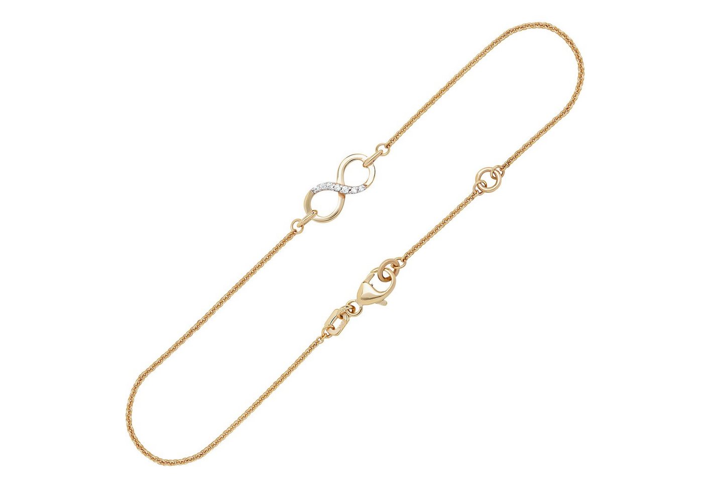 NKlaus Armkette Infinity 19,5cm Kettenarmband 585 Gelbgold Zirkoni (1 Stück), Made in Germany von NKlaus