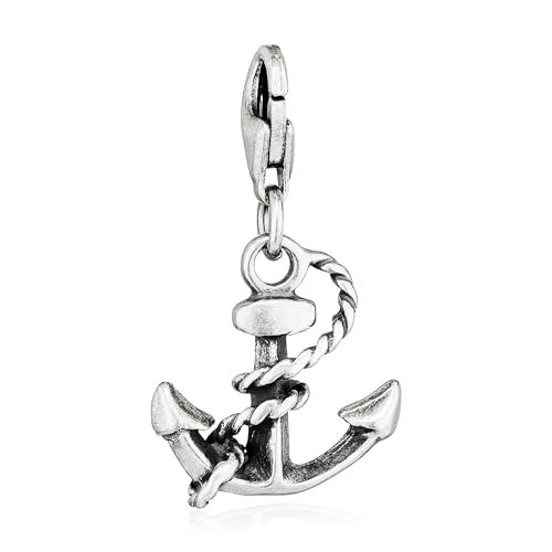NKlaus Charm-Anhänger Anker 925 Silber antik 16x14mm Silberanhänger Amulett Talisman 15144 von NKlaus