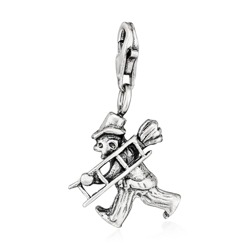 NKlaus Charm-Anhänger Schornsteinfeger 925 Silber antik 18x14mm Silberanhänger Amulett 15148 von NKlaus