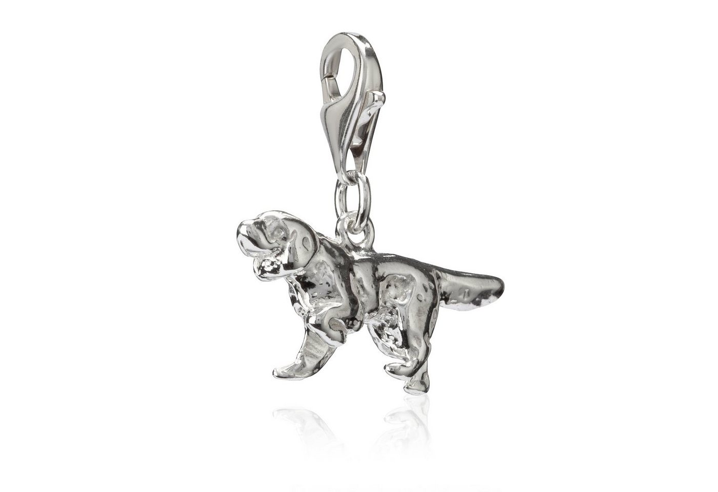 NKlaus Charm-Einhänger Damen Charm-Anhänger Hund 925 Silber 21x10mm Schmu von NKlaus
