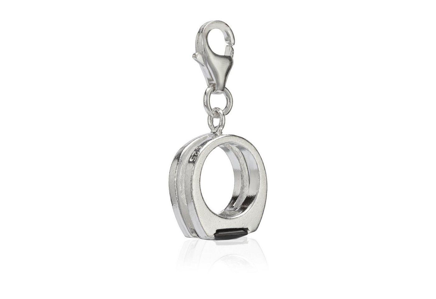 NKlaus Charm-Einhänger Damen Charm-Anhänger Ring mit schwarzer Zirkona 92 von NKlaus