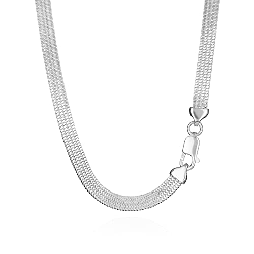 NKlaus 45cm Fantasiekette 925 Silber elegante Halskette Breite: 6,2mm Collier 16,26g schwer 9611 von NKlaus