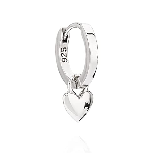 NKlaus Einzel 11mm vierkant Klappcreole Herzanhänger 925 Silber Creole zeitlose Ohrring 11194 NKlaus Einzel 11mm vierkant Klappcreole Herzanhänger 925 Silber Creole zeitlose Ohrring 11194 von NKlaus