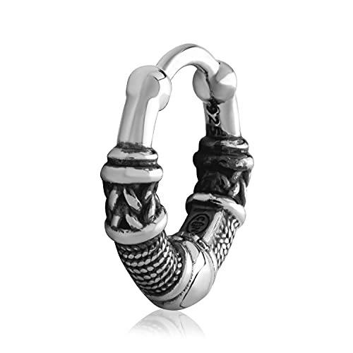 NKlaus Einzel 12mm Keltische Creole 925er Sterling Silber Ohrring Gothic Bali Ohrhänger 3094 von NKlaus