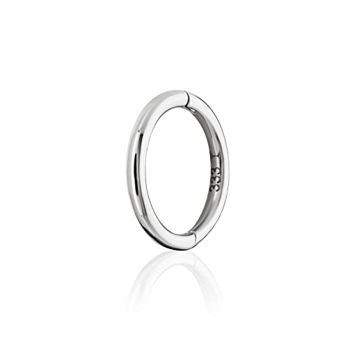 NKlaus Einzel 12mm mini Klappcreole 333 Weißgold 8 Karat Ohrring 1,0mm breite Ohrhänger 2134 von NKlaus