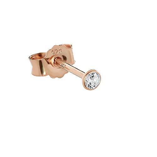 NKlaus Einzel 2,3mm Ohrstecker 925 Sterling Silber Rosegold Vergoldet Zirkonai Ohrringe 10326 von NKlaus