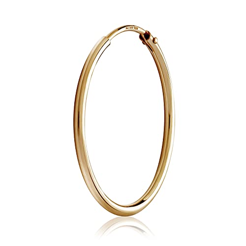 NKlaus Einzel 25mm Creole 333 Gelbgold 8 Karat gold Ohrring 1,5mm starke Goldohrrig 3084 von NKlaus