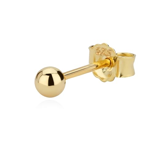 NKlaus Einzel 3mm KUGEL OHRSTECKER 375 Gold gelbgold OHRSCHMUCK OHRRINGE Kugelstecker 5561 von NKlaus