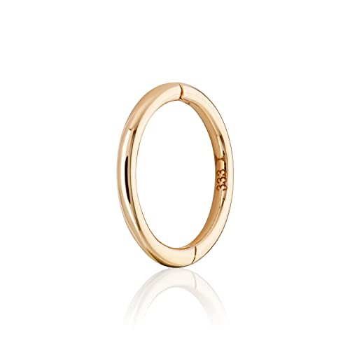 NKlaus Einzel 9mm mini Klappcreole 333 Gelbgold 8 Karat Ohrring 1,0mm breite Ohrhänger 2132 von NKlaus