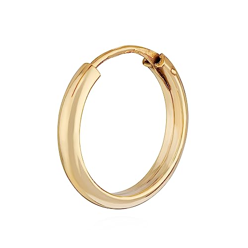 NKlaus Einzel Creole 333 Gelb Gold 8 Karat 12mm Herren Goldohrring Rund Ohrschmuck 14389 von NKlaus