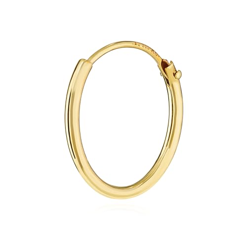 NKlaus Einzel HERREN Creole ECHT GOLD 333er 8 Karat Ohrring Ohrschmuck Ohrhänger 15 mm 3752 von NKlaus