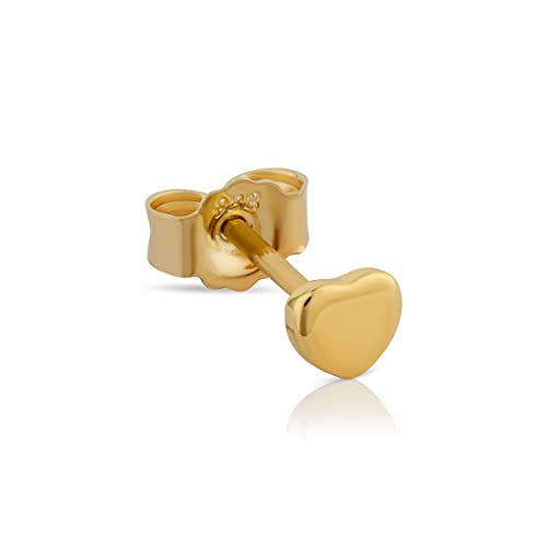 NKlaus Einzel Herz Damen Kinder Ohrstecker klein 4mm schlicht 333 Gelb Gold 8 Karat 13168 von NKlaus