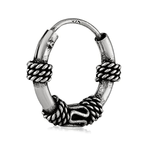 NKlaus Einzel Keltische Creole 925 Silber Gothic Single Wikinger Ohrring 12mm 3003 von NKlaus