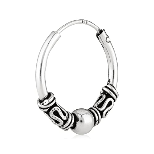 NKlaus Einzel Wikinger Creole 16,5mm Silber 925 Skandinavische Ohrring mit Kugel 3018 NKlaus Einzel Wikinger Creole 16,5mm Silber 925 Skandinavische Ohrring mit Kugel 3018 von NKlaus