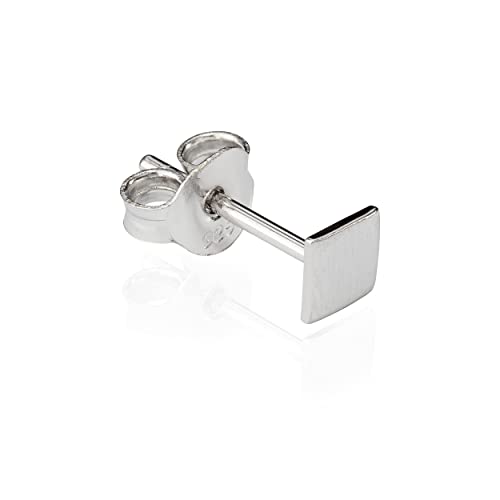 NKlaus Einzelohrstecker Platte 925 Silber anlaufgeschützt matt 4x4mm kleine Ohrring 9871 von NKlaus