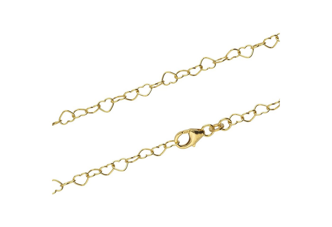 NKlaus Fußkette 25cm Fusskette Herz-Kette 333 Gelb Gold Fusskettc von NKlaus