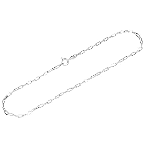 NKlaus Fusskette 925 Sterling Silber 26cm Ankerkette flach gewalzt Damen Fusskettchen 12559 von NKlaus