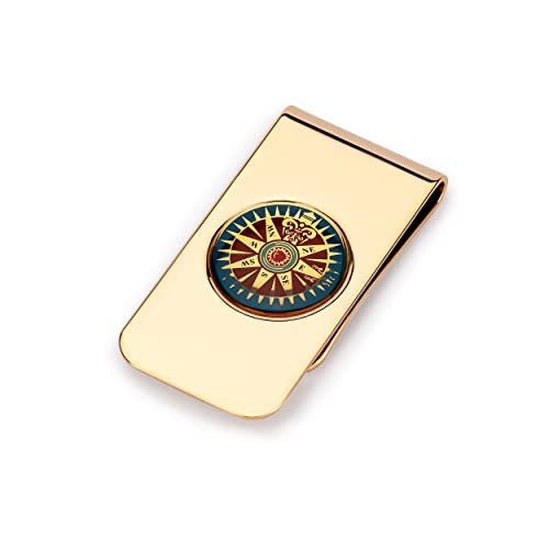 NKlaus Geldscheinklammer Kompassrose Messing Gold 5 cm x 2,5 cm Geldklammer Money Clip 11535 von NKlaus