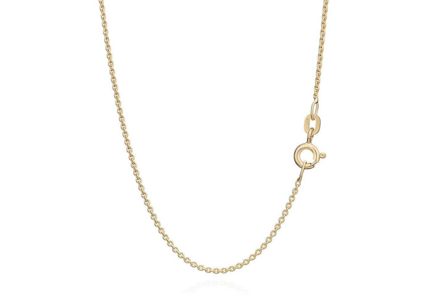 NKlaus Goldkette 42cm Ankerkette 585 Gelbgold Massiv Halskette Anker Kette Rund 0.8mm 0 (1 Stück), Made in Germany von NKlaus