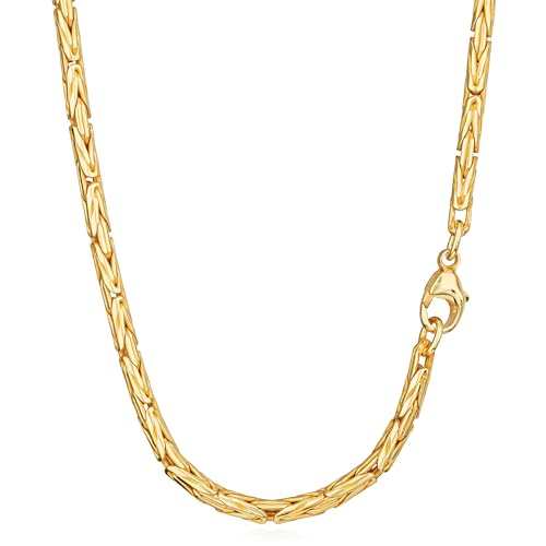 NKlaus 45cm Königskette 925 Silber Gelbgold Vergoldet elegante Halskette Breite: 3,0mm Collier 23,16g schwer 15113 von NKlaus