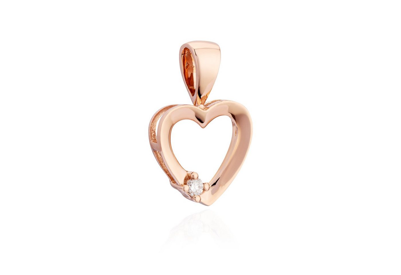 NKlaus Herzanhänger Kettenanhänger Herz 585 Rose Gold Brillant 0,02 ct von NKlaus