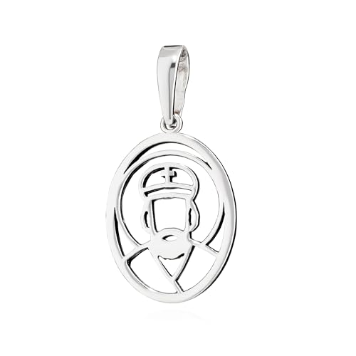 NKlaus Ikone - Kettenanhänger Heiliger Nikolaus Wundertäter 925 Silber 22x17mm Spiritueller Silberschmuck 15839 von NKlaus