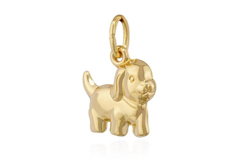 NKlaus Kettenanhänger 12cm Hündchen Kettenanhänger 333 Gelb Gold Hund glänzend Kinder Goldan von NKlaus