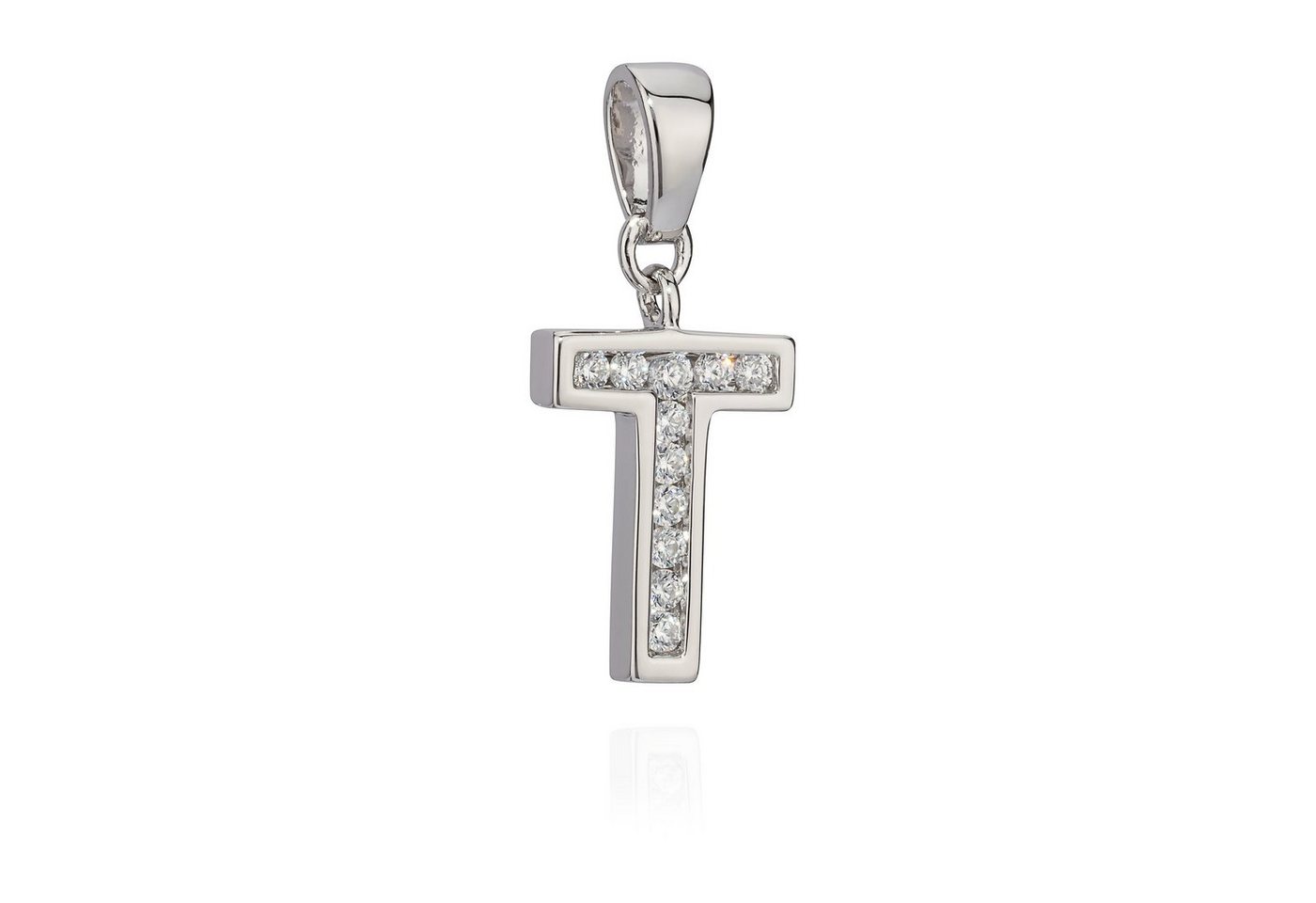 NKlaus Kettenanhänger 14x10mm Kettenanhänger Buchstabe T Silber 925 Anla von NKlaus