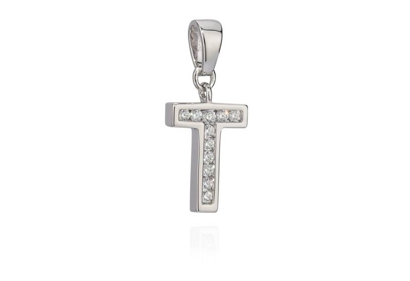 NKlaus Kettenanhänger 14x10mm Kettenanhänger Buchstabe T Silber 925 Anla von NKlaus