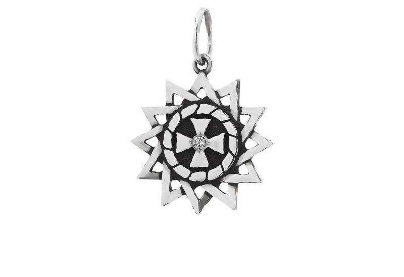 NKlaus Kettenanhänger 925 Sterlingsilber Anhänger Erzgamma-Stern Solitär von NKlaus