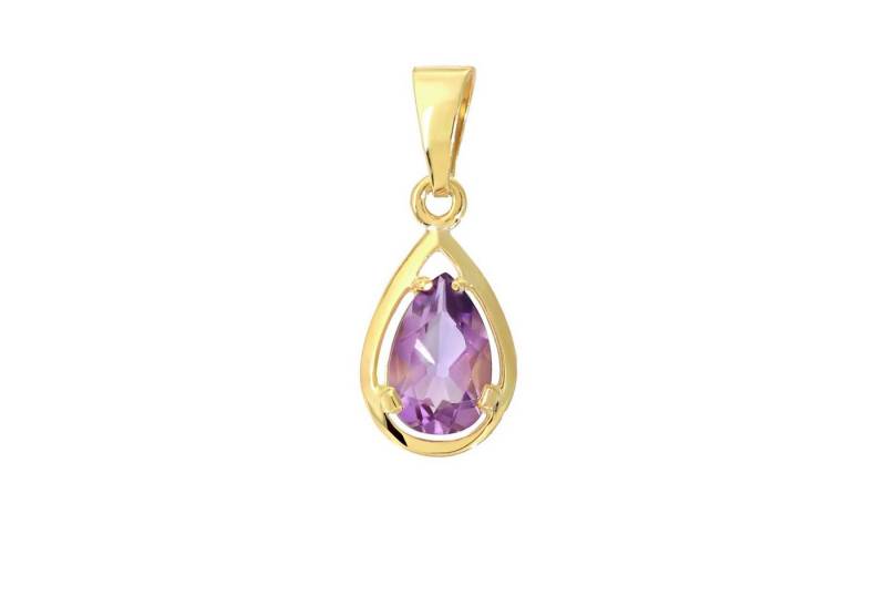 NKlaus Kettenanhänger Amethyst Träne Tropfen 333 8 Karat 12x8mm 9254 von NKlaus